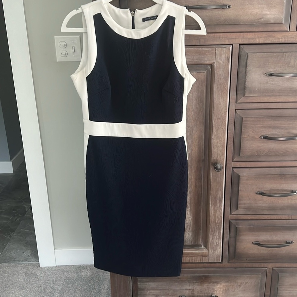 EUC Tommy Hilfiger navy and white dress